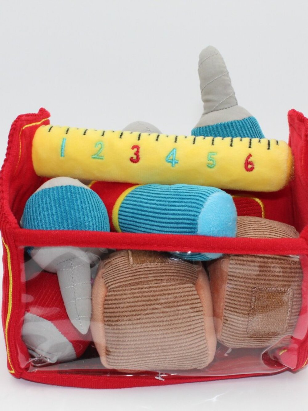 Melissa & Doug 9 Piece Toolbox Fill & Spill Soft Fabric Plush Tool Set Complete